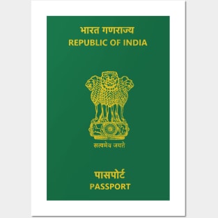 India / Vintage Look Passport Design Posters and Art